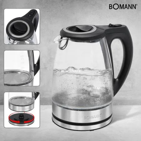 غلاية بومان WKS 6032 G CB 1.7 لتر 2200 وات شفاف Bomann WKS 6032 G CB bouilloire 1,7 L 2200 W Transparent