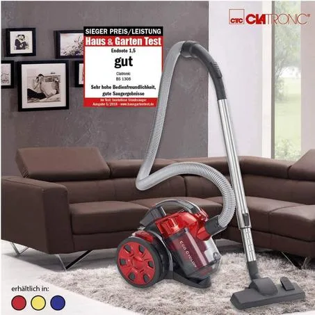 مكنسة كهربائية قوية وهادئة بدون كيس من كلاترونيك - 700 وات -Clatronic Aspirateur sans Sac Puissant et Silencieux - Aspirateur 700 Watts BS 1308