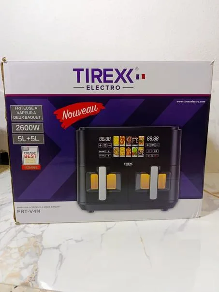 قلاية بالبخار TIREXX - حوضين 5L + 5L، بقدرة 2600W