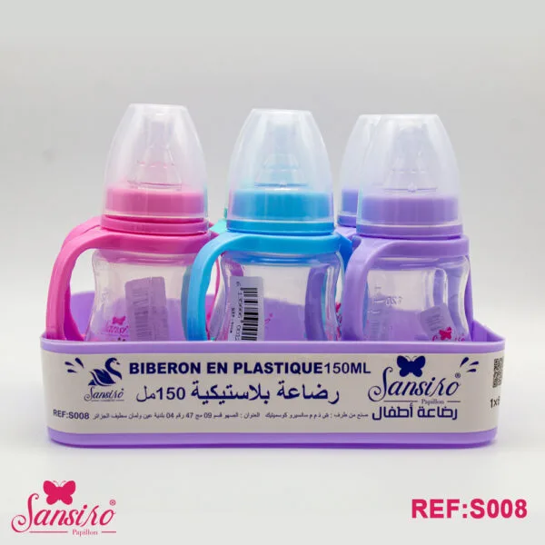 زجاجة رضاعة sansiro papillon للاطفال 150 مل 6 قطع بلاستيك-S008